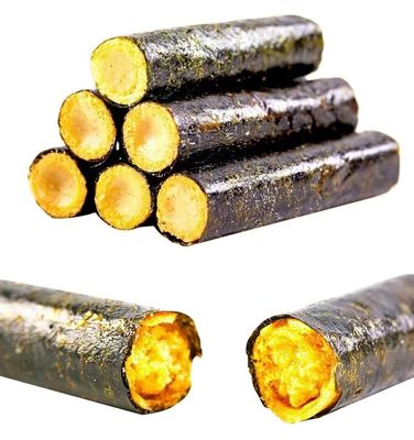 Delizioso snack di 90 grammi di frutti di mare gamberetti di merluzzo bianco e di carne di pesce Sapori con rulli di alghe Nori