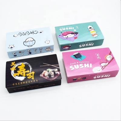 Scatola di carta impermeabile per hamburger sushi bento da 17*10,3*3,6 cm con vassoi per sushi