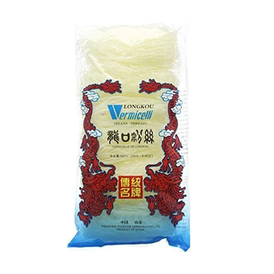 Prodotti biologici di cereali grossolani cristallo chiaro luminoso riso longkou vermicelli 250g