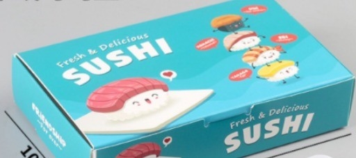 Scatola di carta impermeabile per hamburger sushi bento da 17*10,3*3,6 cm con vassoi per sushi