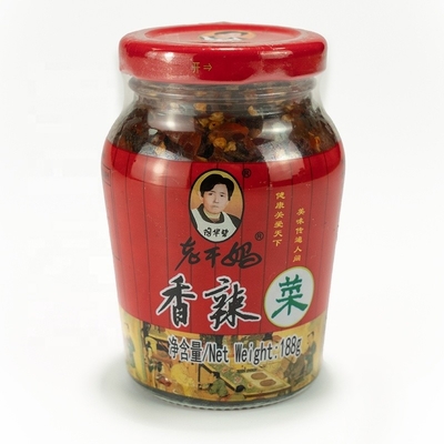 Laoganma 280g Bottiglia di vetro GK Wagyu Carne di manzo Sriracha Salsa di chili caldo CHILI OIL RED Brix % 0